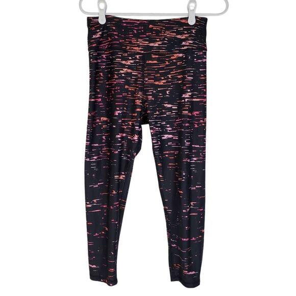RBX High Rise Abstract Print Cropped Pull-on Athletic Leggings Black Pink Medium - Picture 10 of 10